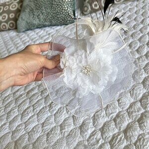 Floral White Head Clip Women